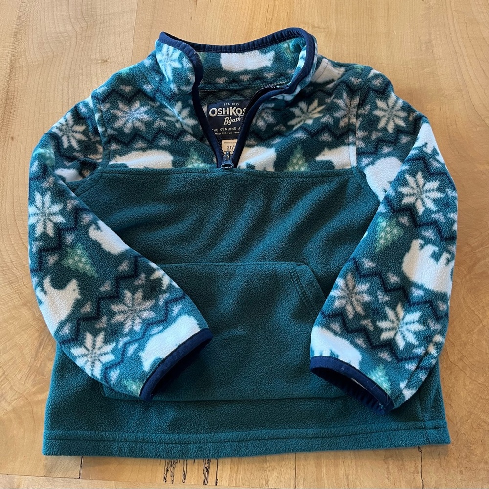 Baby toddler fleece pullover winter fair isle print
